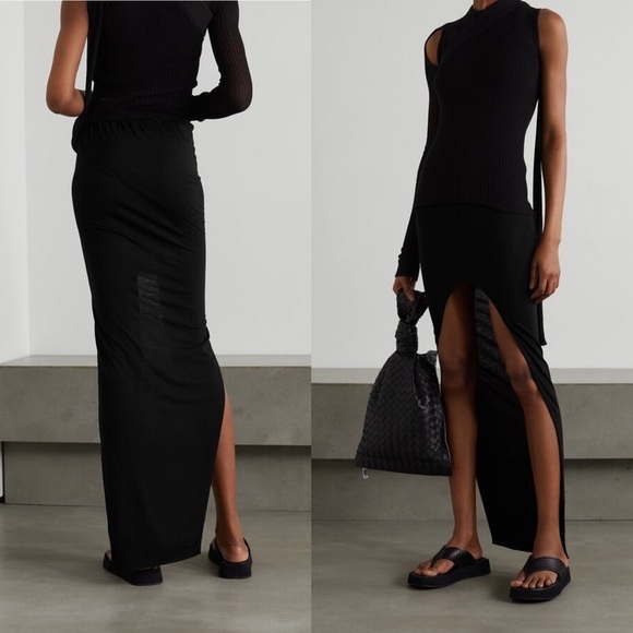 RICK OWENS Asymmetric Jersey Skirt - Picture 1 of 6
